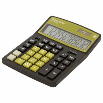 Калькулятор настольный BRAUBERG EXTRA-12-BKOL 12 разр двойное пит 206x155 мм 1/20