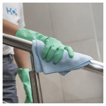 Резиновые перчатки КЩС латексные прочные х/б напыление разм 7,5-8 зеленые HQ Profiline 1/50