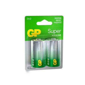 Элемент питания alkaline GP Super D (LR20, 13А)(2шт) в блист 1.5В 1/10/80  (Клиент)