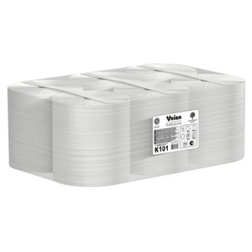 Полотенца бумажные рулон 1сл 180м VEIRO (Система H1) Basic белые 1/6 (клиент)