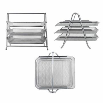 Лоток горизонтальный металл для бумаг 3 секц, А4 267х355х295мм BRAUBERG 1/10 (Клиент)