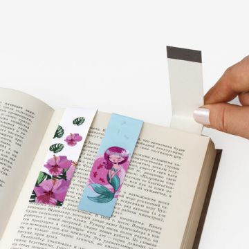 Закладки для книг с магнитом набор 6шт блестки 25x196мм РУСАЛОЧКА ЮНЛАНДИЯ 1/10/150